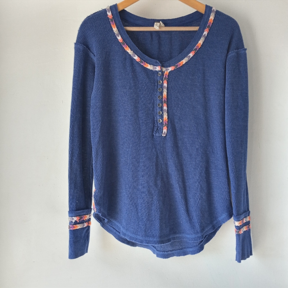 Free People S Rainbow Thermal Henley Top